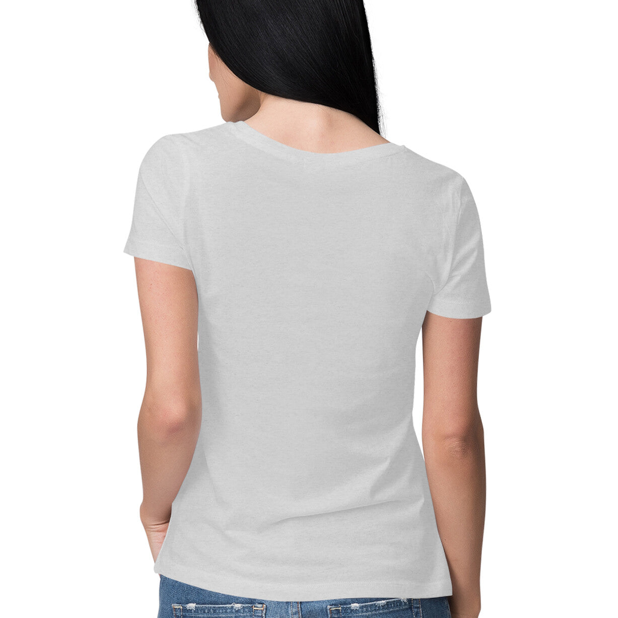 Women's Grey Slim Fit T-shirt