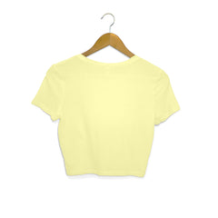 Women's Butter Yellow Slim Fit Crop Tops