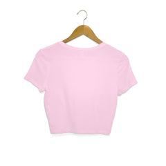 Women's Light Pink Slim Fit Crop Tops