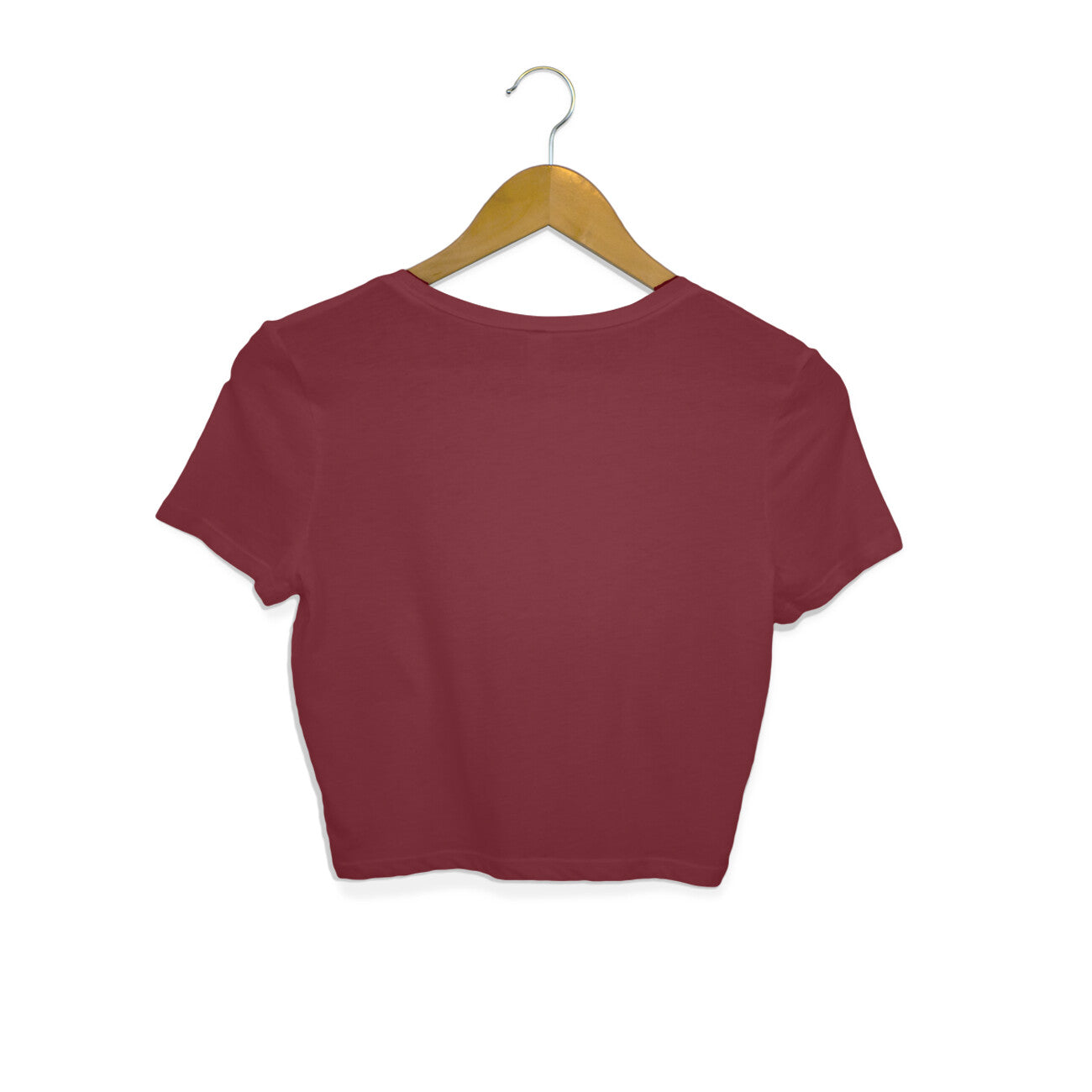 Women's Maroon Slim Fit Crop Tops