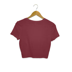 Women's Maroon Slim Fit Crop Tops