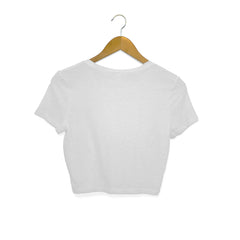 Women's Mélange Grey Slim Fit Crop Tops