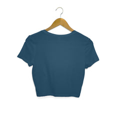 Women's Navy Blue Slim Fit Crop Tops