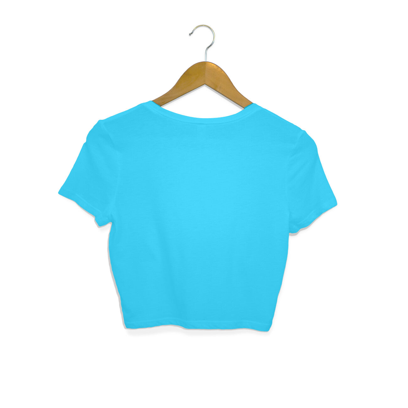 Women's Sky Blue Slim Fit Crop Tops
