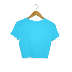 Women's Sky Blue Slim Fit Crop Tops