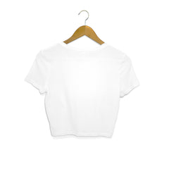 Women's White Slim Fit Crop Tops