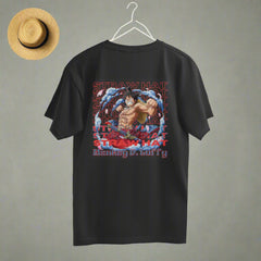 Straw-Hat Luffy Black Oversized T Shirt For Men