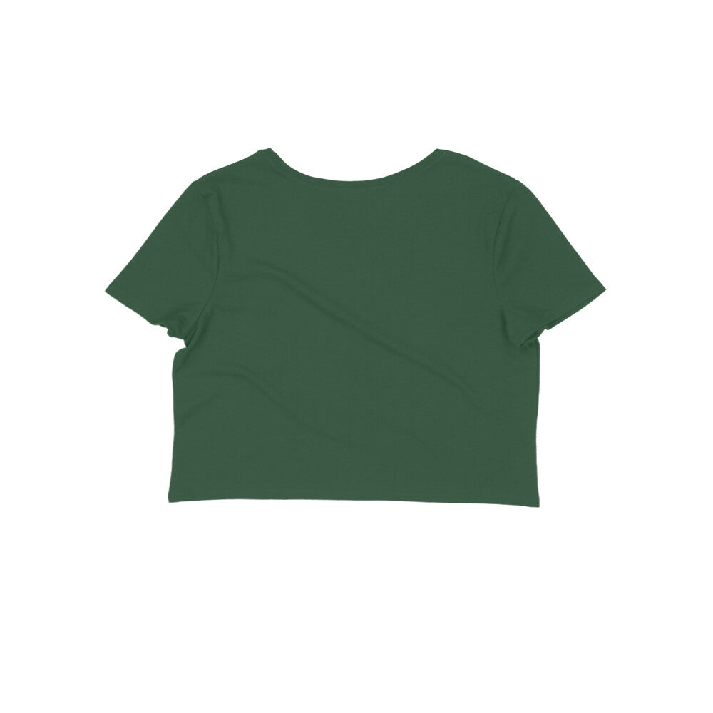 NIñO - Women's Olive Green Be Kind Graphic Printed Crop Top 