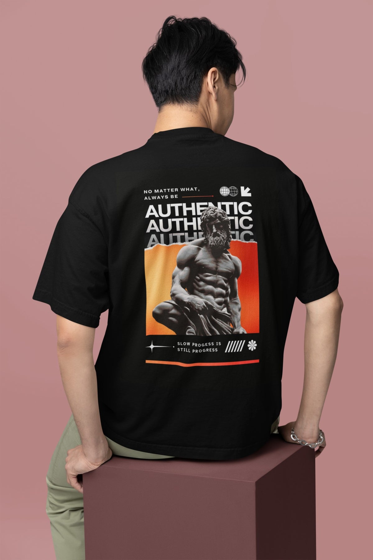 Black Authentic Oversized T Shirt For Men