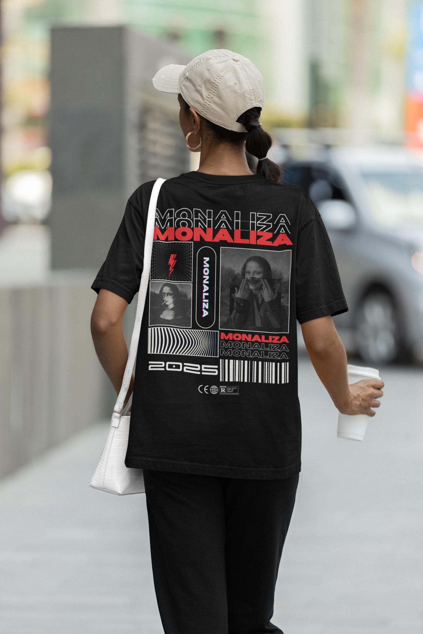 NOA - MONALIZA BLACK UNISEX PREMIUM OVERSIZED T-SHIRT
