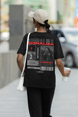 NOA - MONALIZA BLACK UNISEX PREMIUM OVERSIZED T-SHIRT
