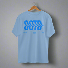 Baby Blue OOTD Graphic Printed Oversized T Shirt for Men Media 1 of 2