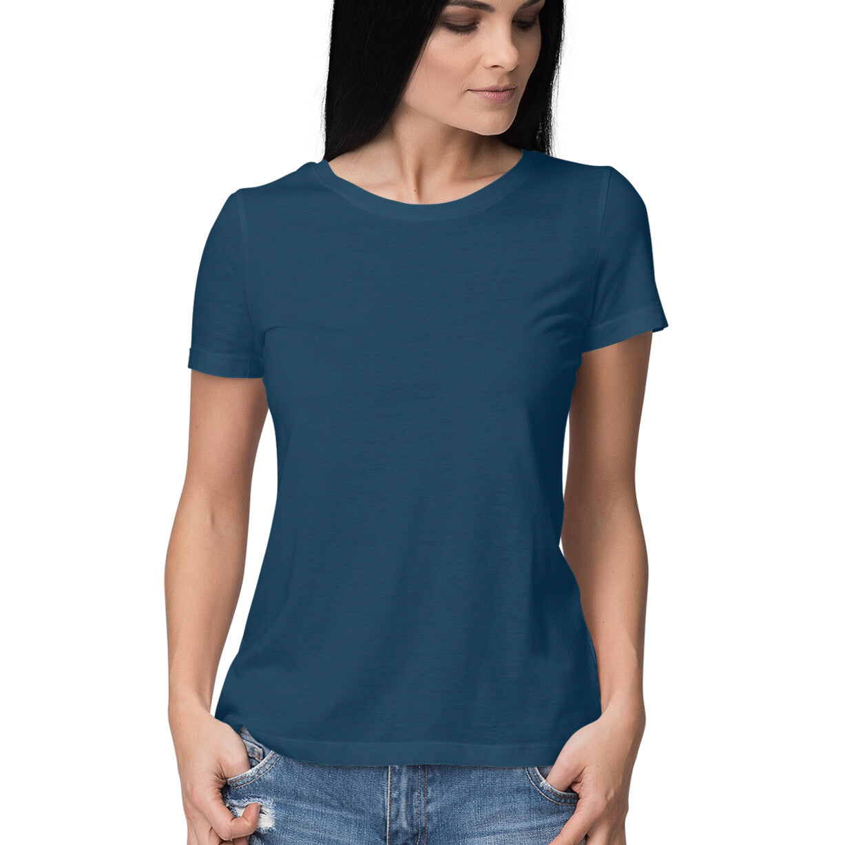 Dark Mind Fusion Women's White Slim Fit T-shirt