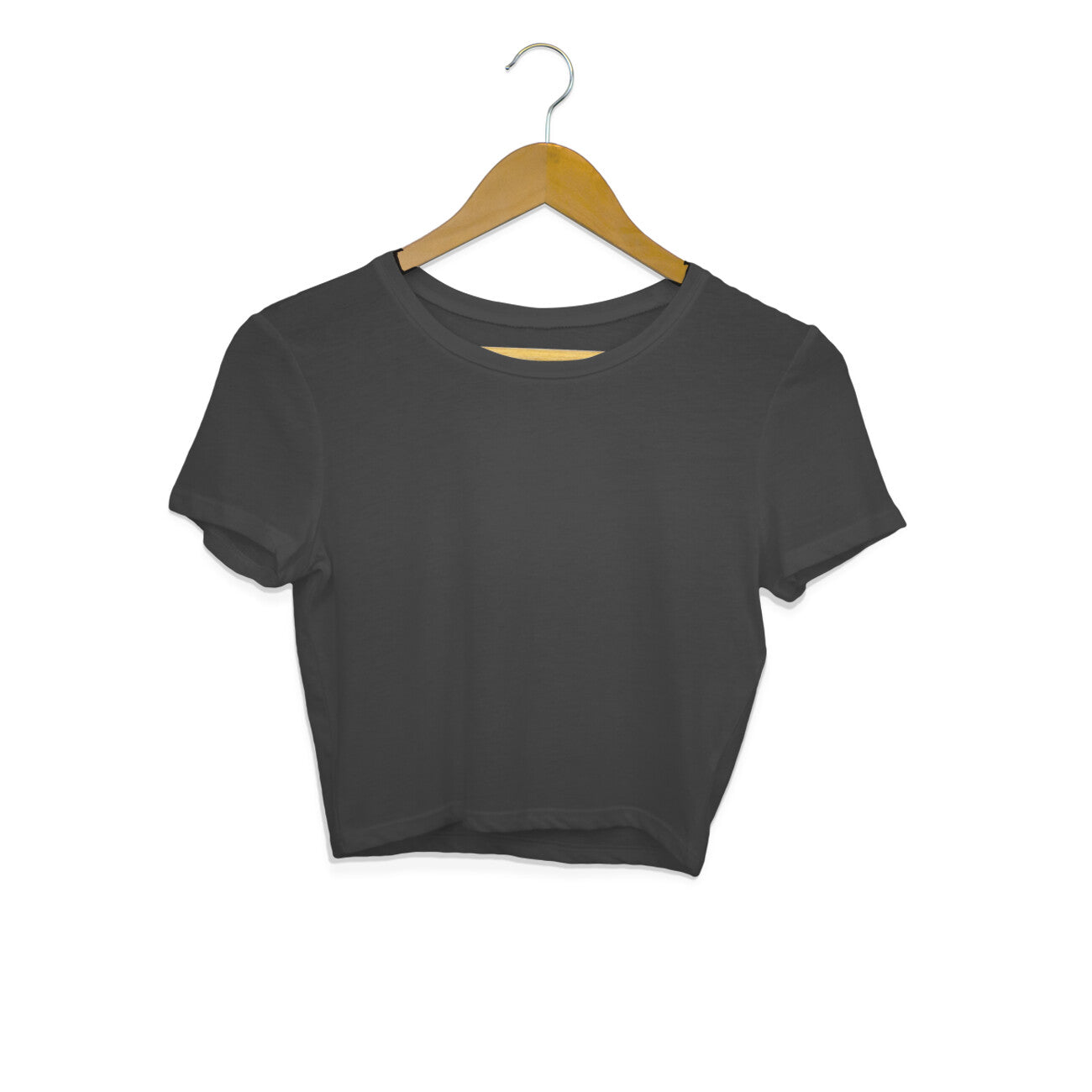 Women's Black Slim Fit Crop Tops