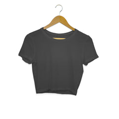 Women's Black Slim Fit Crop Tops