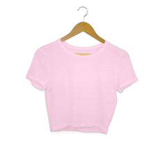 Women's Light Pink Slim Fit Crop Tops
