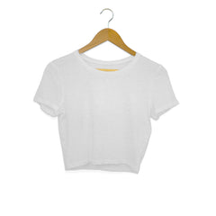 Women's Mélange Grey Slim Fit Crop Tops