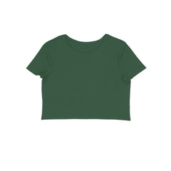 Women's Olive Green Slim Fit Crop Tops