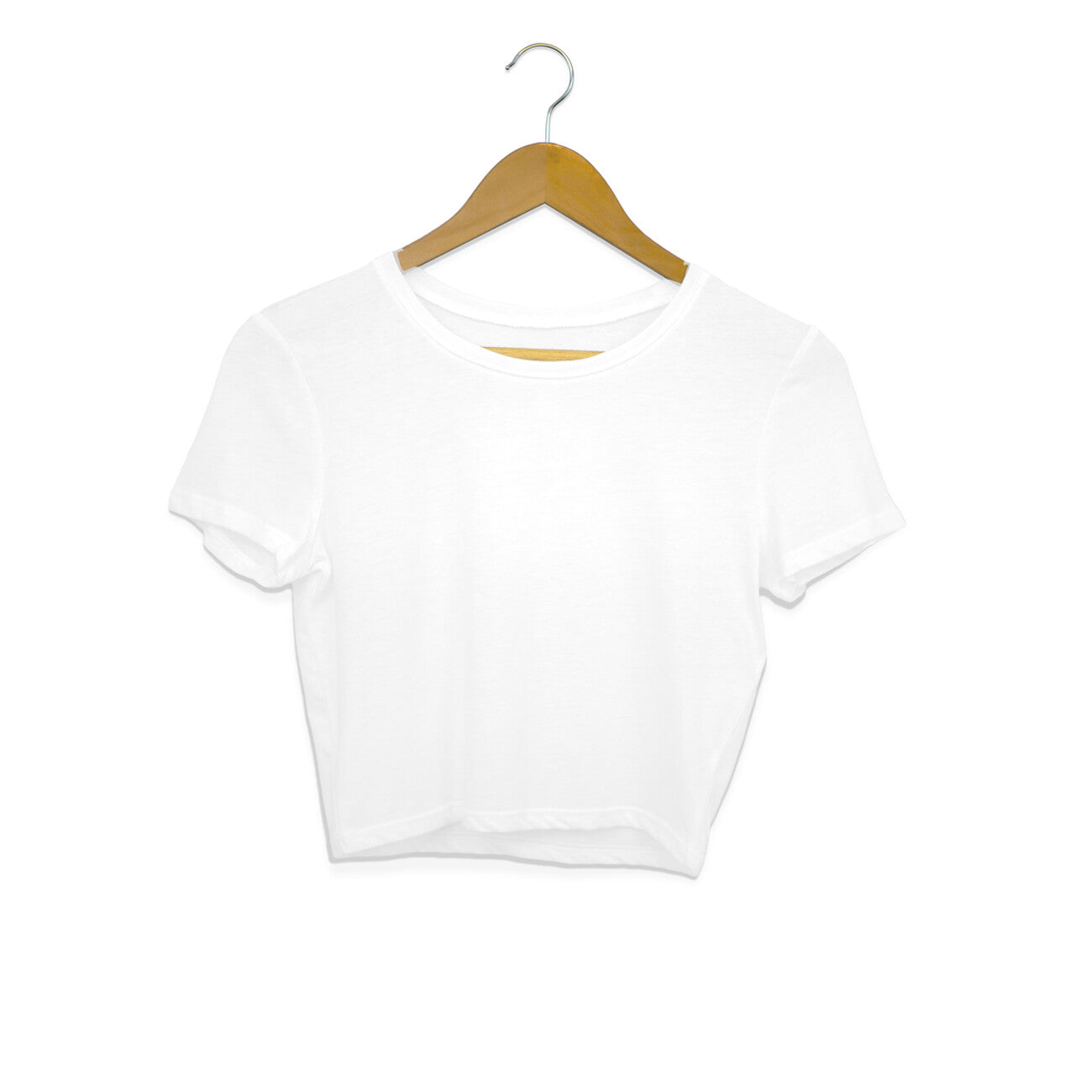 Women's White Slim Fit Crop Tops