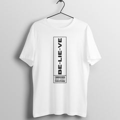 Believe White Classic T Shirt For Men