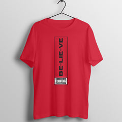 Believe Red Classic T Shirt For Men