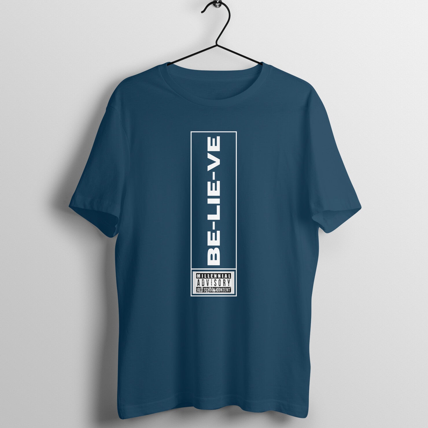 Believe Navy Blue Classic T Shirt For Men