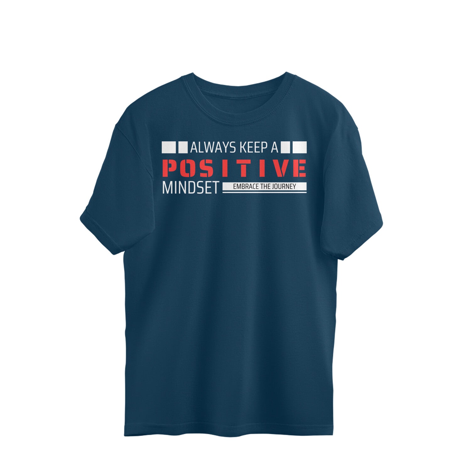 Men's Navy Blue Positive Mindset Oversized T Shirt