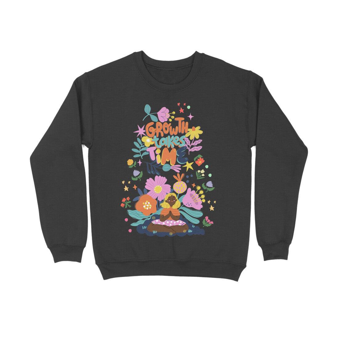 NIñO - Growth Takes Time Black Sweatshirt For Women