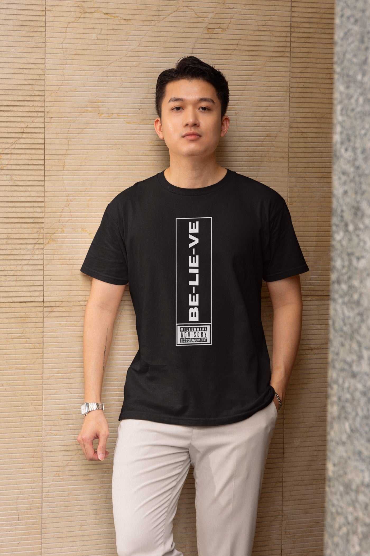 Believe Black Classic T Shirt For Men