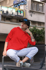 NIñO - WOMEN'S BASIC HEAVYWEIGHT BAGGY RED HOODIE