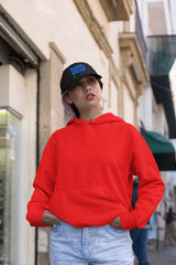 NIñO - WOMEN'S BASIC HEAVYWEIGHT BAGGY RED HOODIE