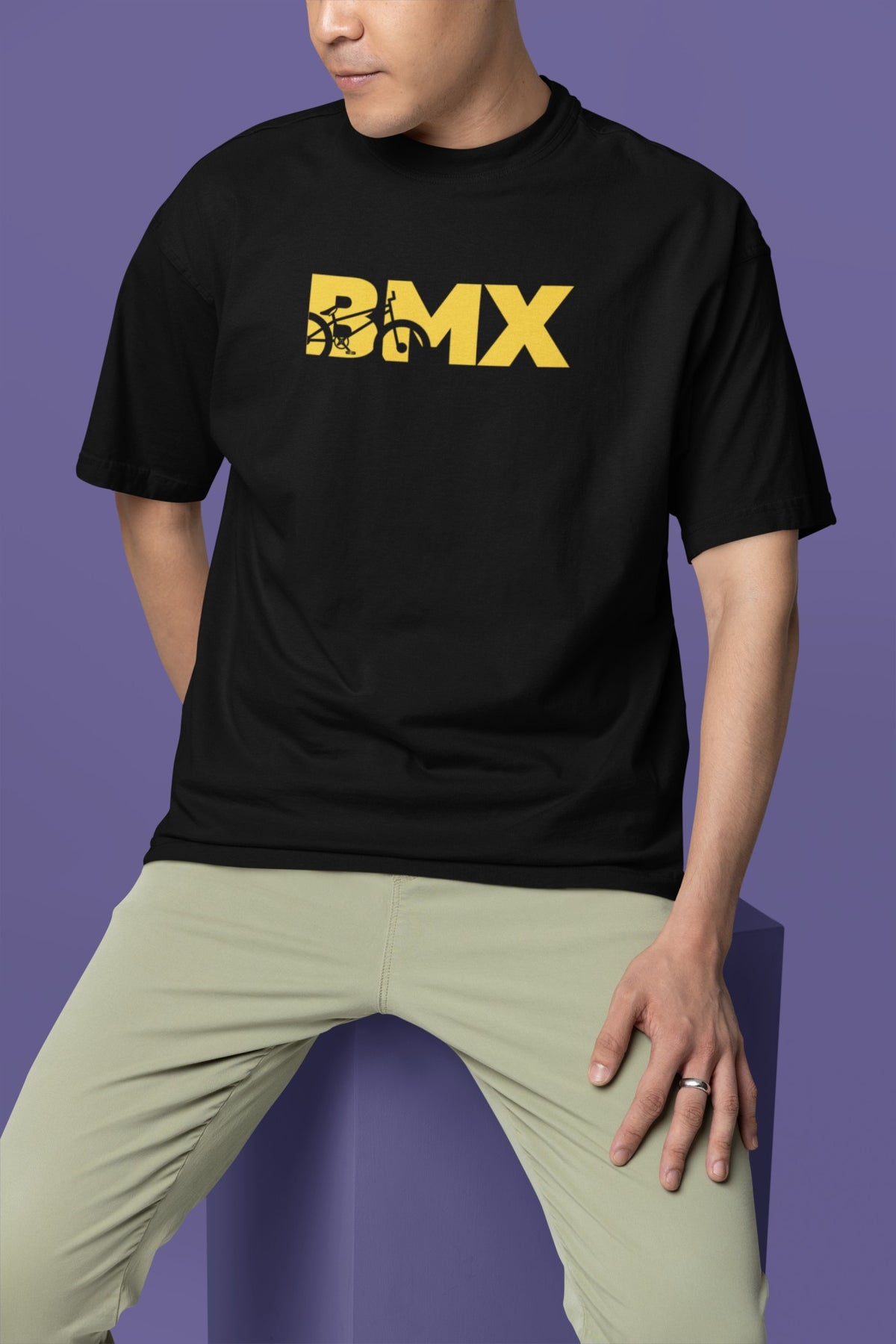 Black BMX Oversized T Shirt for Men