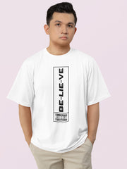 Believe White Classic T Shirt For Men