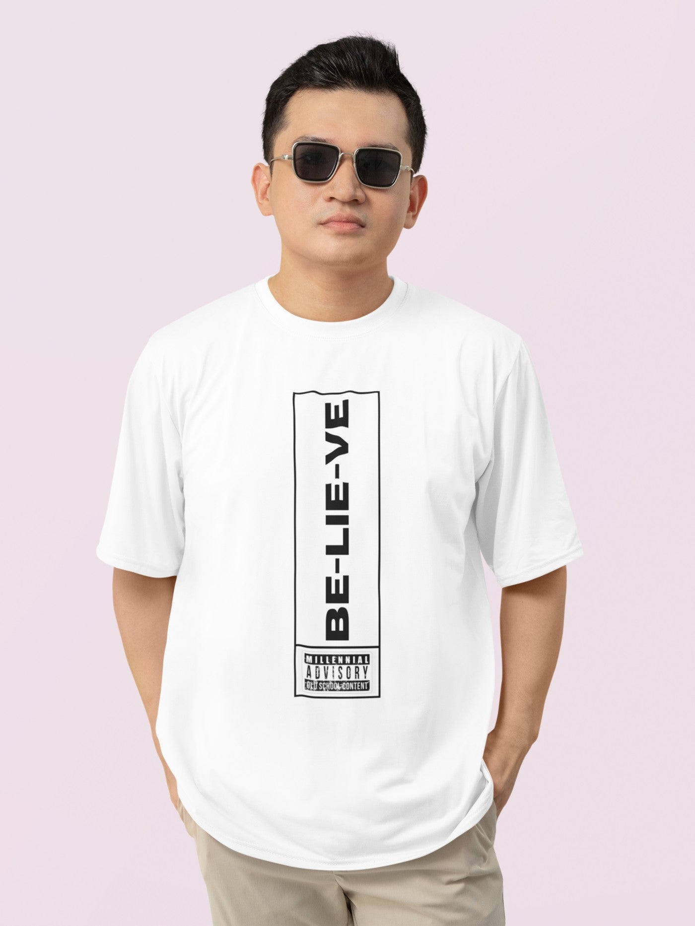 Believe White Classic T Shirt For Men