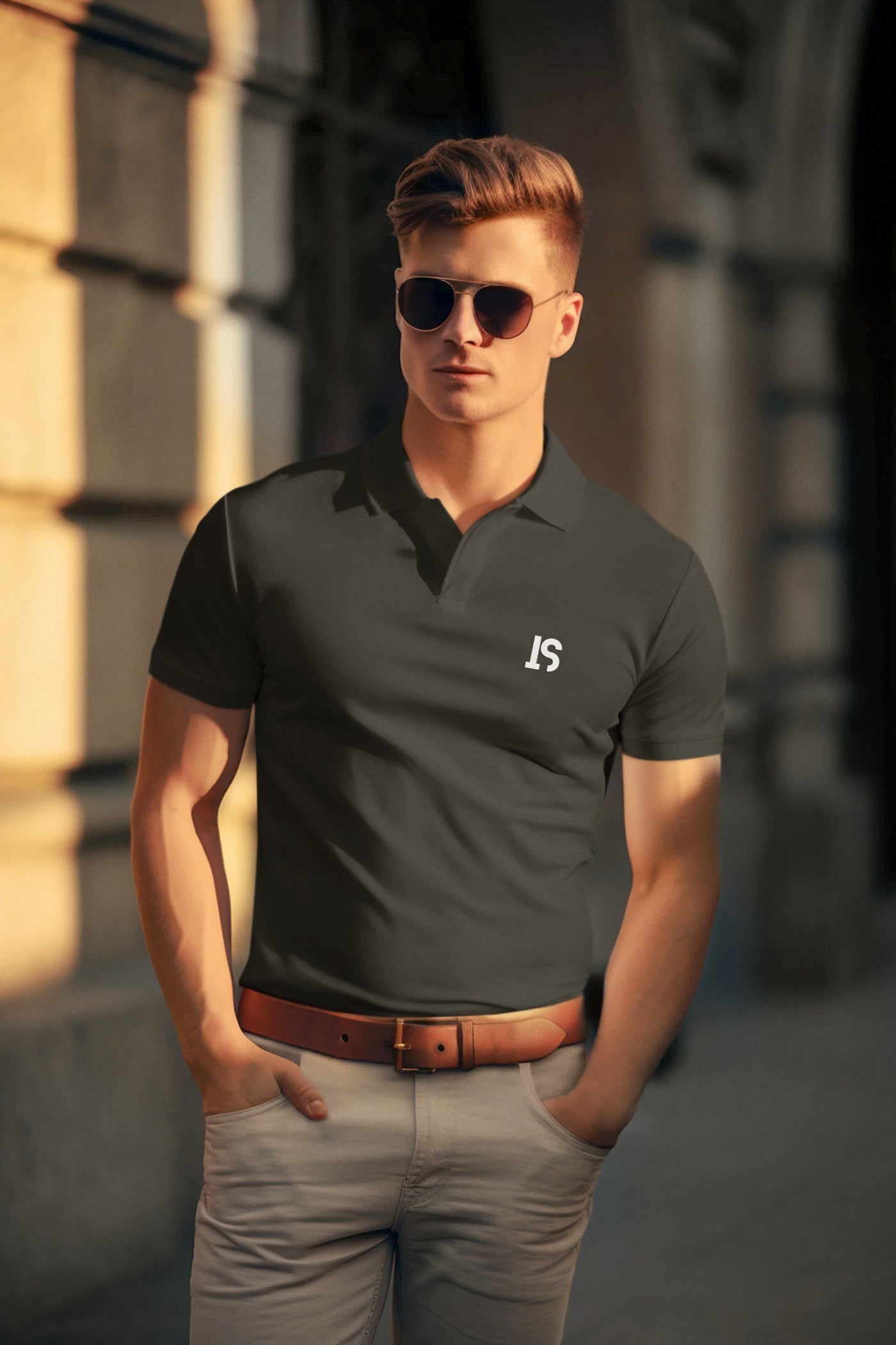 INCsane - Black Polo T Shirt For Men