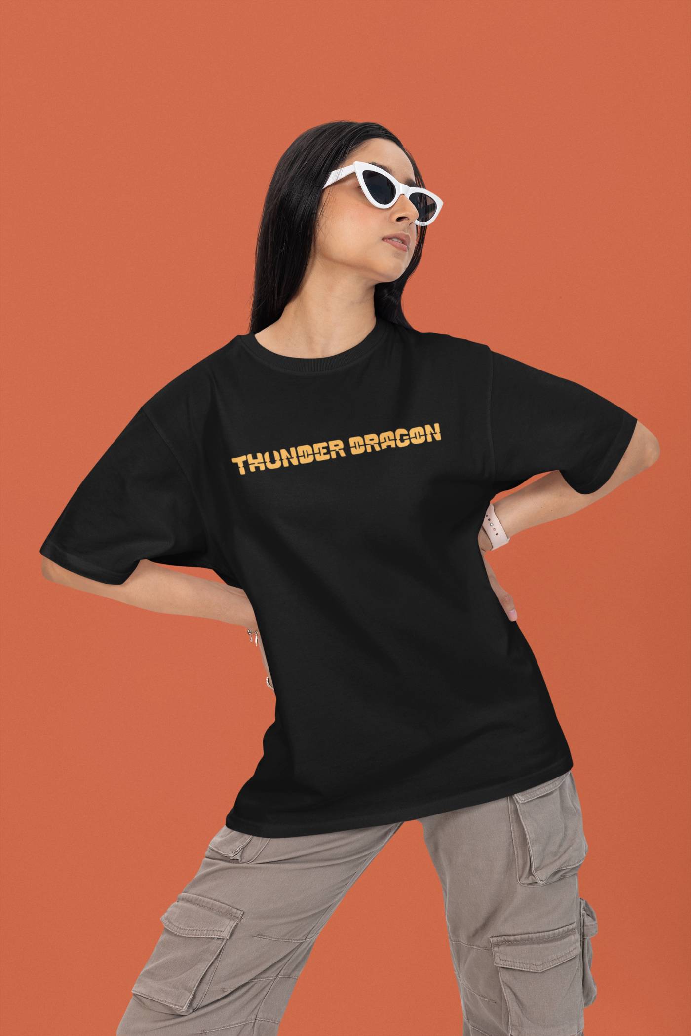 NOA - Thunder Dragon Black Premium Unisex Oversized T-Shirt