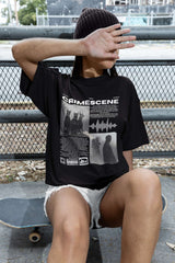 NIñO - CRIME SCENE BLACK UNISEX OVERSIZED T-SHIRT