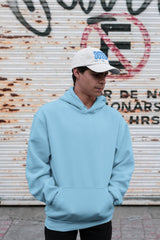 NIñO - UNISEX BASIC HEAVYWEIGHT BAGGY BABYBLUE HOODIE