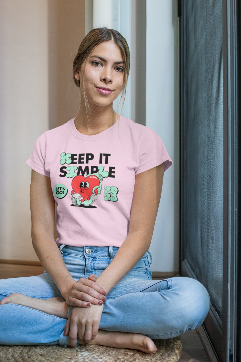 NIñO - Keep It Simple Pink Slim Fit T Shirt For Women