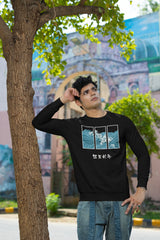 NIñO - Wave With Typography Heavyweight Sweatshirt For Men