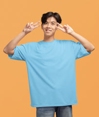 Baby Blue Oversized T-Shirt For Men